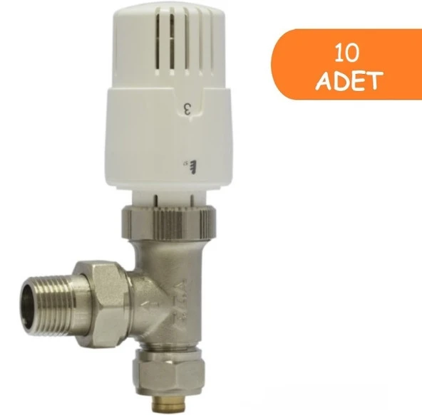 10 Adet ECA TRV4 Termostatik Köşe Radyatör Valfi Pex Köşe 602120780