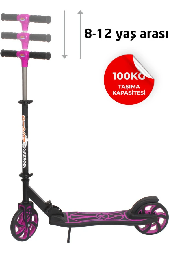 Tekerlekli Katlanabilir +12 Yaş Üzeri Max 100 kg Taşıma Kapasite Frenli 9-12 yaşScooter