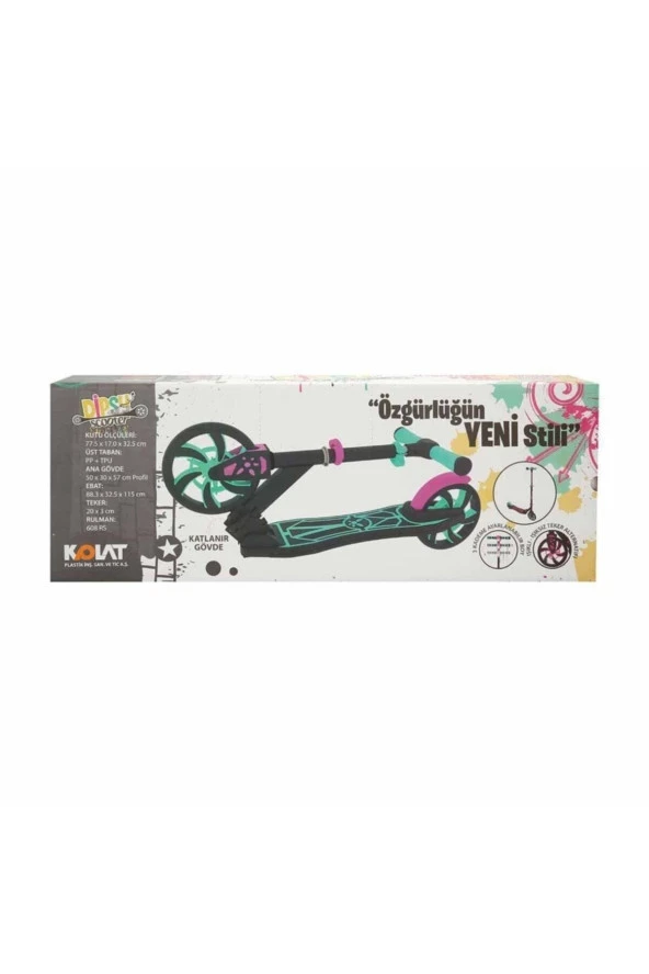 Dipsy 2 Tekerlekli Katlanabilir Pembe Scooter - 4