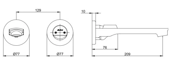 ECA Myra Ankastre Lavabo Bataryası Sıva Üstü Çift Rozet Mat Beyaz 102167603C4-YY - Resim 2