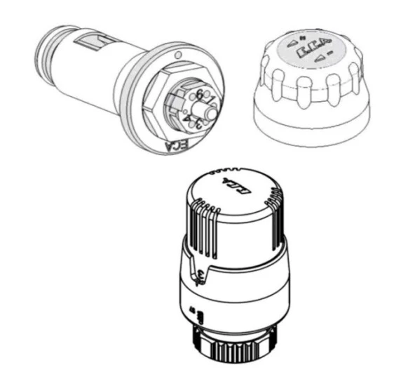 2 Adet ECA Termostatik TRV4 Kafa Grubu 41,3mm 602120813 - Resim 3