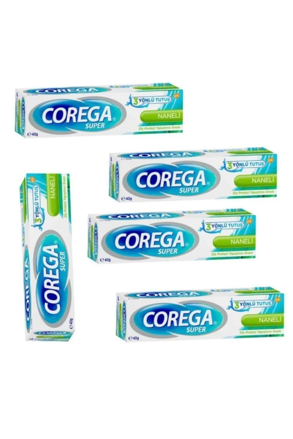 Corega Süper Protez Yapıştırıcı Naneli Krem 40 Gr 5 Kutu ürün görseli