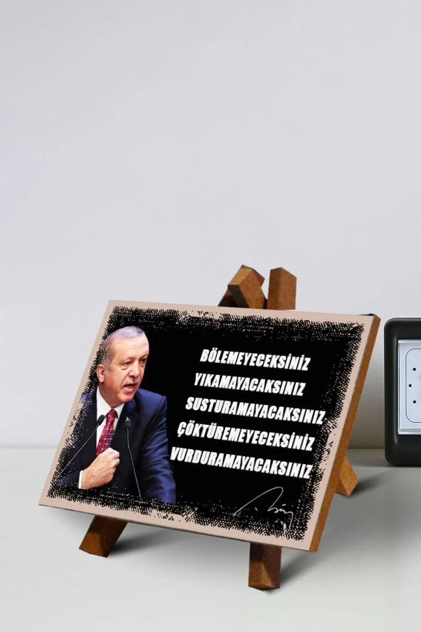 MASA ÜSTÜ TABLO RECEP TAYYİP ERDOĞAN 13X13 CM