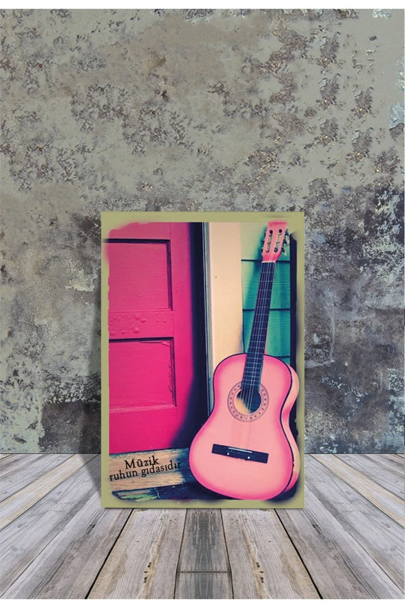 Ahşap Poster Gitar 20x30cm