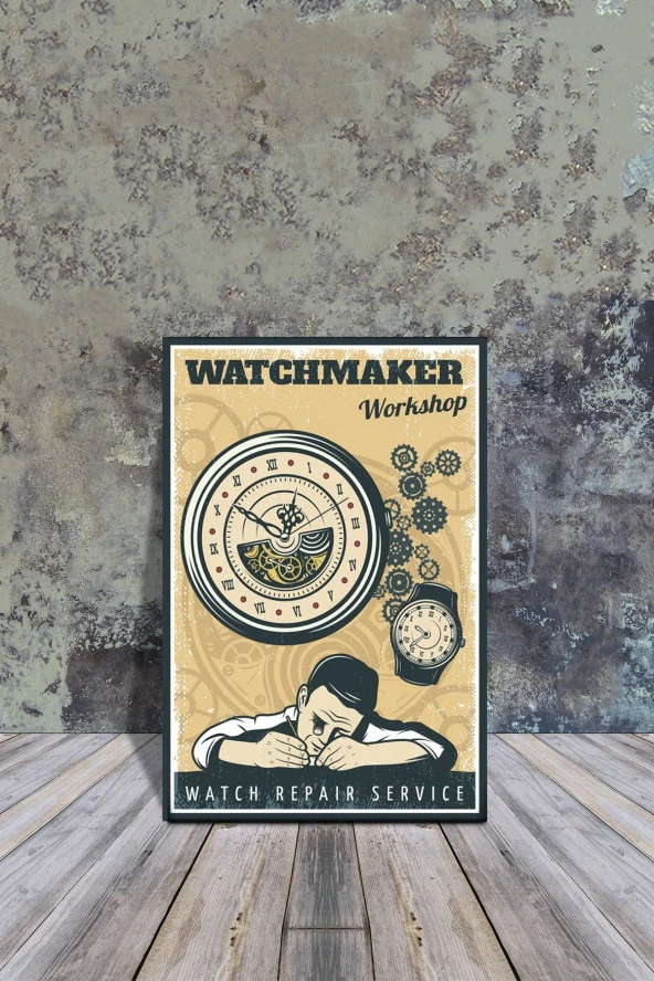 Ahşap Poster Watchmaker Workshop 20x30cm