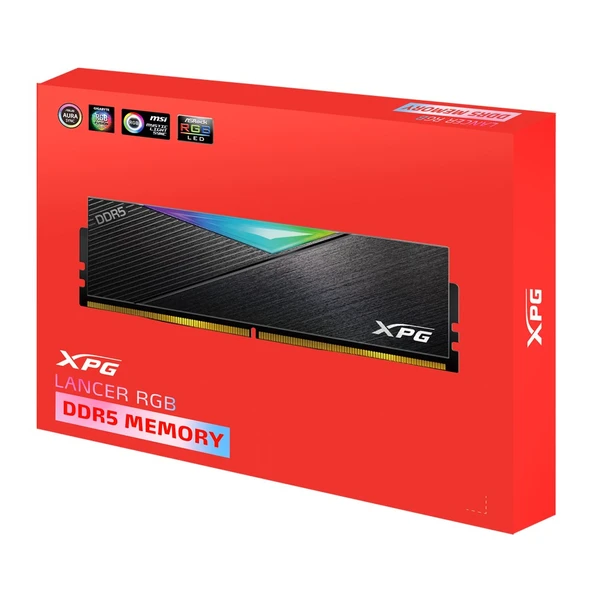 XPG Lancer RGB 32GB (16X2) DDR5 7200Mhz CL34 1.4V AX5U7200C3416G-DCLARBK Dual Kit Ram - Resim 4