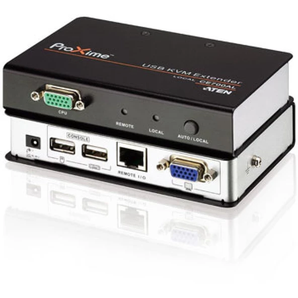 VGA  Cat 5 KVM (Keyboard/Video Monitor/Mouse) Mesafe Uzatma Cihazı, 150 metre, USB Konsol, ESD ve gerilimdeki ani yükselmelere karşı korumalı<br>USB VGA Cat 5 KVM Extender (1280 x 1024@150m)