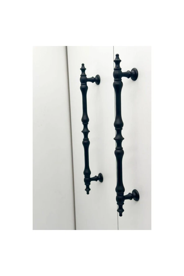 Şehzade Mat Siyah Mobilya Dolap Mutfak Çekmece Kulpu 128 Mm ( 12.8 Cm ) 2 Adet - Resim 2