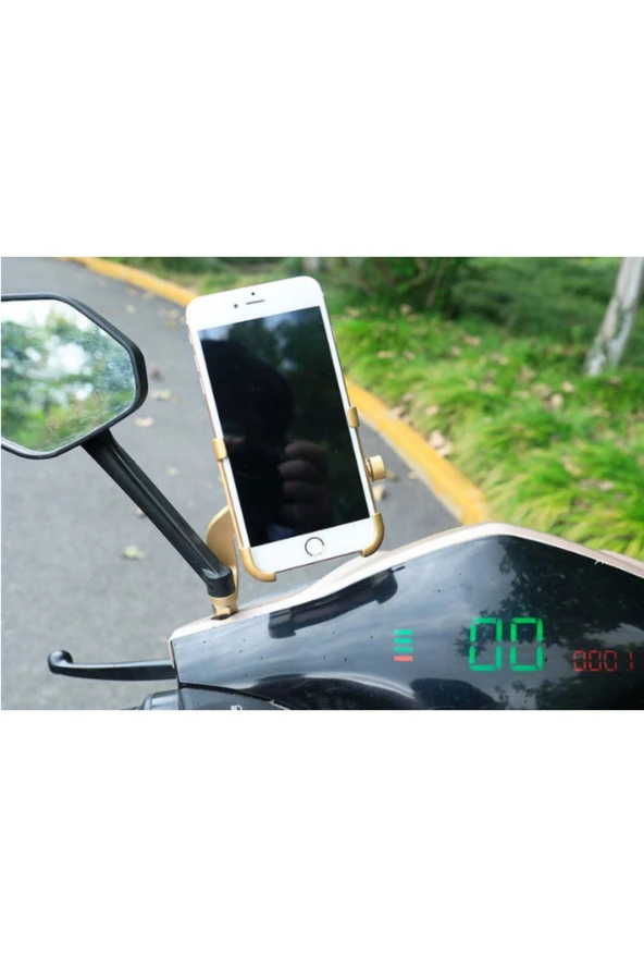 Tex 2084-9 AYNA Bağlantılı Motosiklet Alüminyum Telefon Tutucu Navigasyon - 4