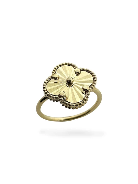 Yonca Yüzük 14 Ayar Altın - Resim 2