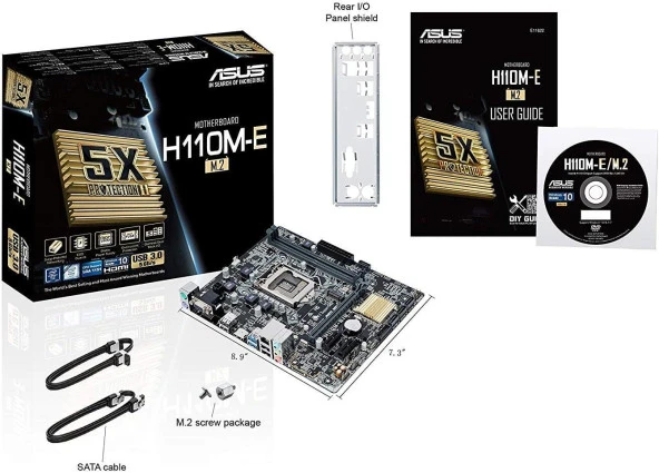 ASUS H110M-E/M.2 LGA1151 DDR4 M.2 HDMI USB3.0 H110 mATX Anakart