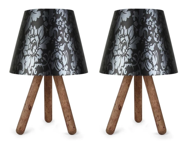 North Home Ahşap Ayaklı Abajur Pvc Başlık 2 ' li Fırsat Ürünü - 8