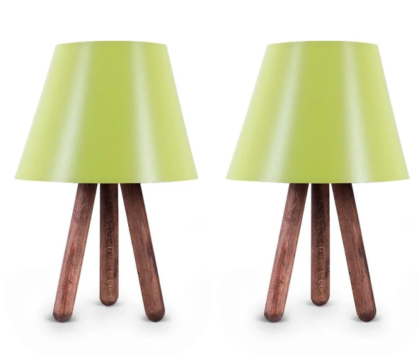 North Home Ahşap Ayaklı Abajur Pvc Başlık 2 ' li Fırsat Ürünü