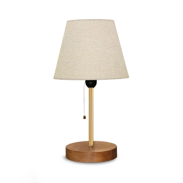 North Home Konik Kumaş Başlıklı Abajur Yatak Odası Gece Lambası Salon Aydınlatma - 3