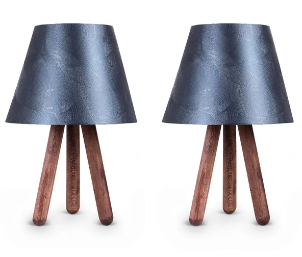 North Home Ahşap Ayaklı Abajur Pvc Başlık 2 ' li Fırsat Ürünü - 7