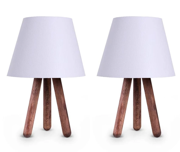 North Home Ahşap Ayaklı Abajur Pvc Başlık 2 ' li Fırsat Ürünü - 11