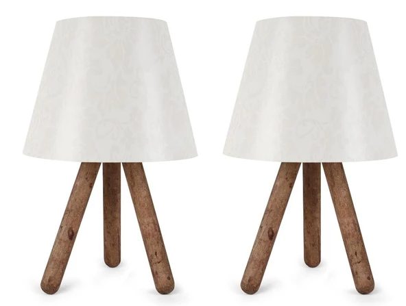 North Home Ahşap Ayaklı Abajur Pvc Başlık 2 ' li Fırsat Ürünü - 2
