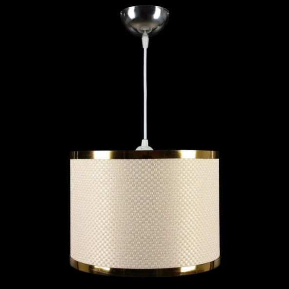 Altın Şeritli Tekli Hasır Desen Sarkıt Salon Yatak Odası Oturma Odası Avize - 2