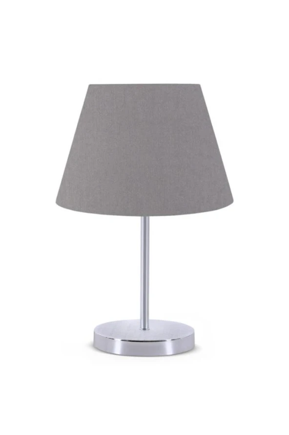 Pasta Tekli Sarkıt Avize Ve Lara Krom Abajur Seti Antrasit Kumaş Salon Yatak Odası Aydınlatma - Resim 2