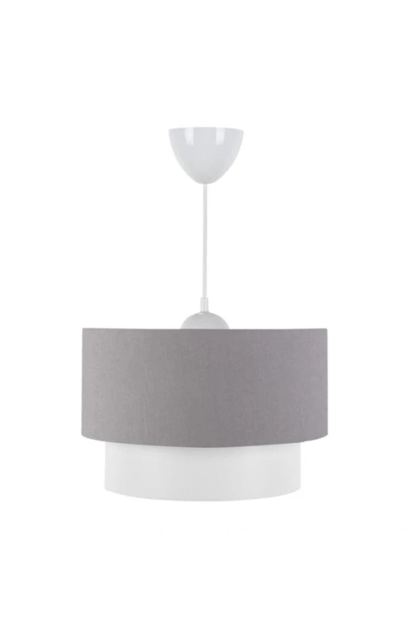 Pasta Tekli Sarkıt Avize Ve Lara Krom Abajur Seti Antrasit Kumaş Salon Yatak Odası Aydınlatma - Resim 3