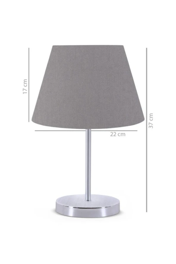 Pasta Tekli Sarkıt Avize Ve Lara Krom Abajur Seti Antrasit Kumaş Salon Yatak Odası Aydınlatma - Resim 5