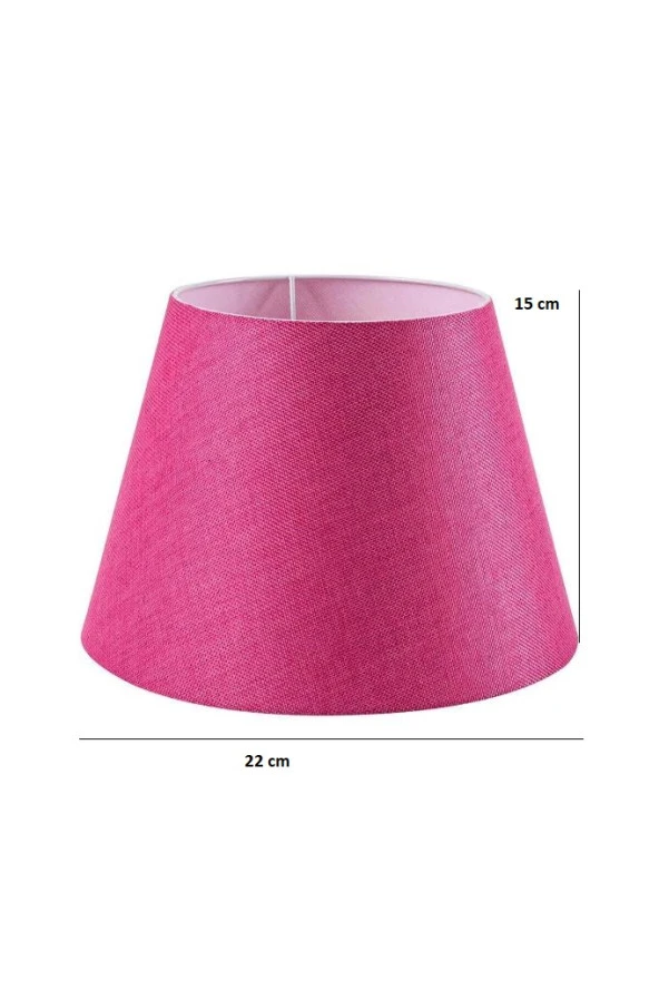 Tripod ve Tek Ayaklı Abajur için Başlık Pembe Kumaş - 2