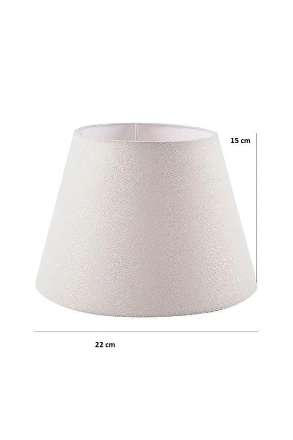 Tripod ve Tek Ayaklı Abajur için Başlık Krem Kumaş - 2
