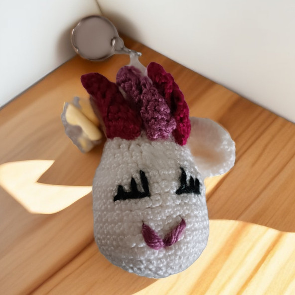 unıcorn  Amigurumi El Örgüsü El Yapımı Anaktarlık