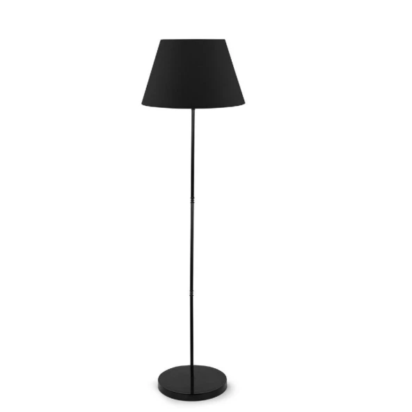 Siyah Metal Ayaklı Siyah Konik Kumaş Başlık Lambader Salon Yatak Odası Köşe Lambası - 3