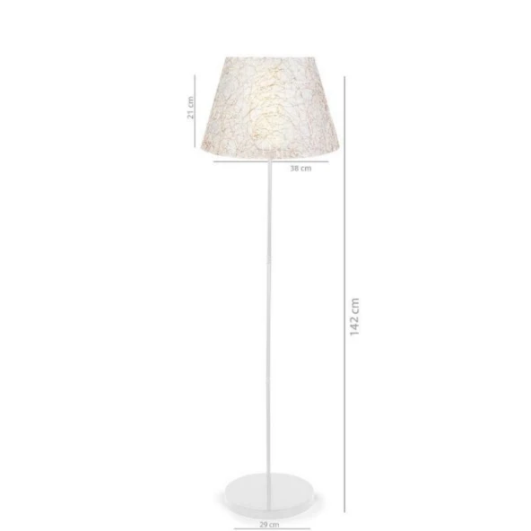 Modern Country Lambader Beyaz Metal Gövdeli Altın İp Konik Başlık Köşe Lambası - 3