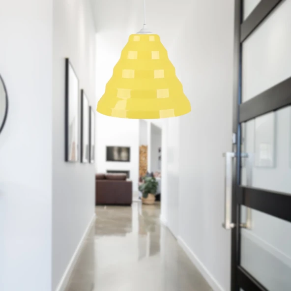 Bolton Tekli Sarı Mika Sarkıt Çocuk Odası Avize Antre Hol Cafe Aydınlatma - Resim 4