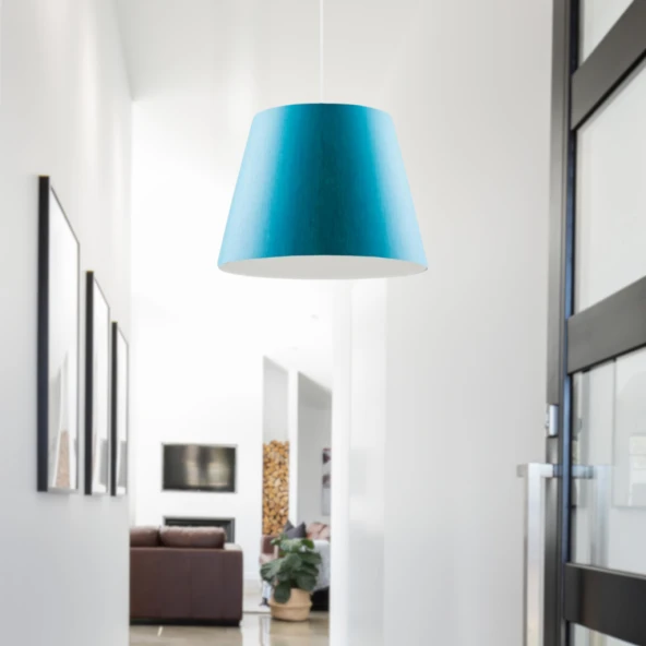 Sofia Konik Tavan Sarkıt Mavi Kumaş Çocuk Odası Hol Antre Mutfak Avize