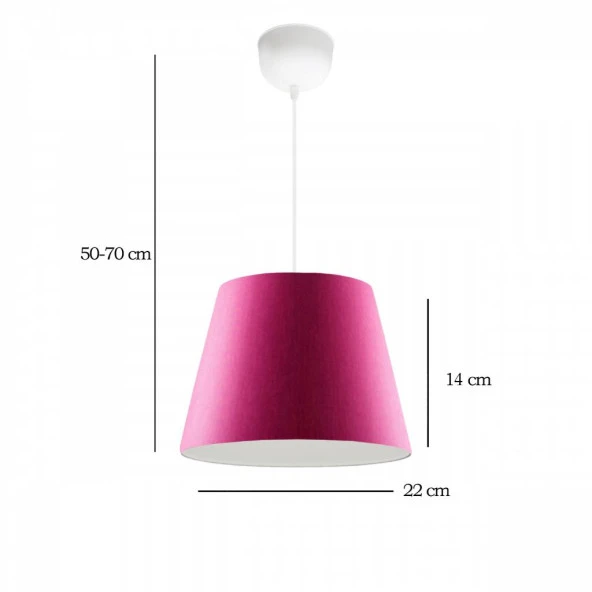 Sofia Konik Tavan Sarkıt Fuşya Kumaş Çocuk Odası Antre Hol Avize - 3