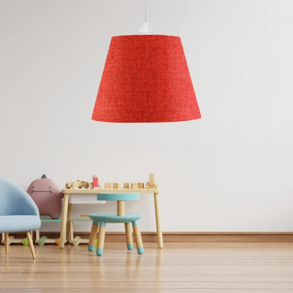 Sofia Konik Tavan Sarkıt Kırmızı Dokuma Çocuk Odası Hol Oturma Odası Avize - 2