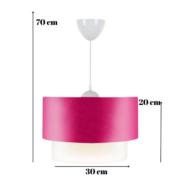 Pasta Tekli Sarkıt Fuşya Kumaş Salon Yatak Odası Çocuk Odası Avize - Resim 4