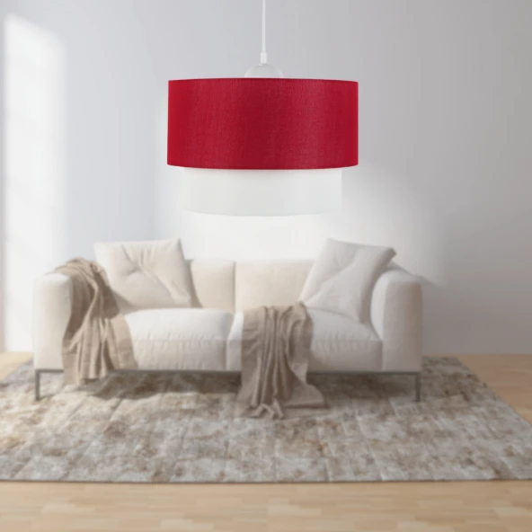 ArtGift Pasta Tekli Bordo Kumaş Sarkıt Yatak Odası Oturma Odası Çocuk Odası Avize - 5