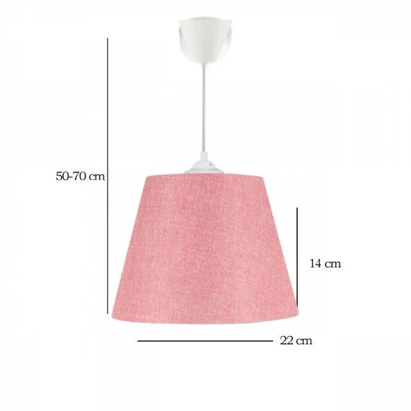 Sofia Konik Tavan Sarkıt Pembe Kırçıl Kumaş Çocuk Odası Hol Mutfak Avize - Resim 3