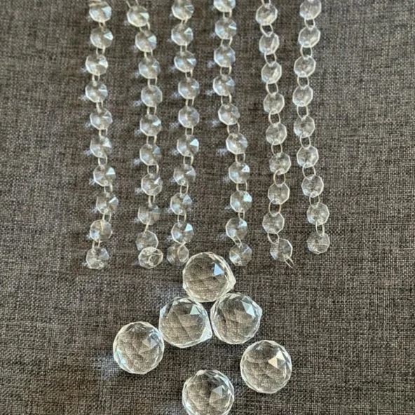 Manolya Sarkıt Taşlı Avize Organze Turkuaz Mint Mavi Yatak Odası Salon Oturma Odası - Resim 6