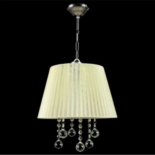 Manolya Sarkıt Taşlı Avize Organze Pudra Krem Yatak Odası Salon Oturma Odası - Resim 2