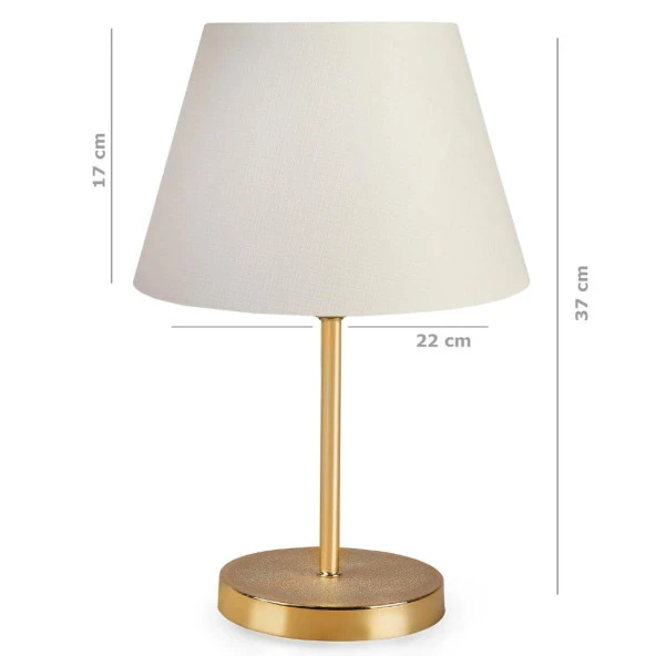 ArtGift Lara Gold Gövdeli Krem Başlık Abajur AAG-1977 - Resim 2