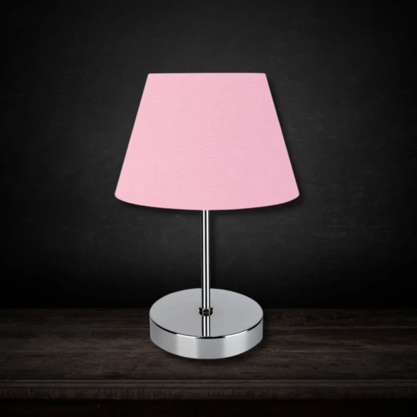 Kuzey Krom Gövdeli Abajur Pembe Kumaş Yatak Odası Okuma Köşesi - 2