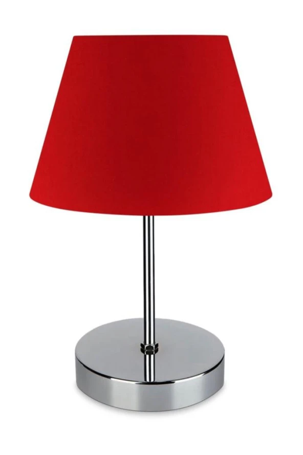 Kuzey Krom Gövdeli Abajur Kırmızı Kumaş