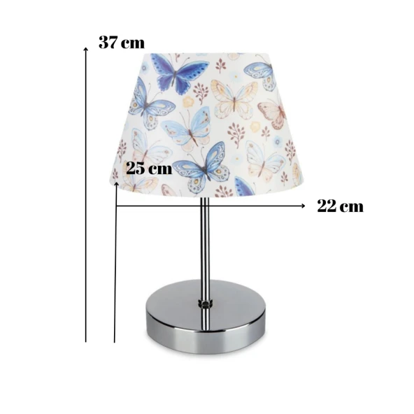 Kuzey Krom Gövdeli Abajur Kelebek Desen Çocuk Odası Genç Odası Yatak Odası - Resim 4