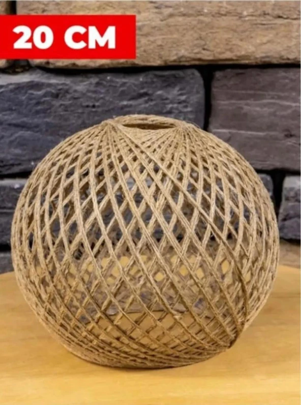 Örme Jüt İp Abajur Başlığı Handmade - 3