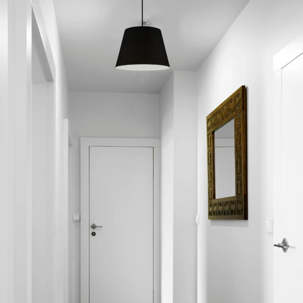 Sofia Konik Tekli Sarkıt Avize Siyah Kumaş Antre Hol Mutfak - 5