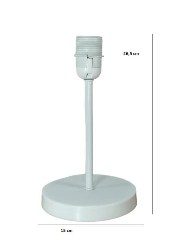 Metal Gövdeli Abajur Ayağı Beyaz - 3