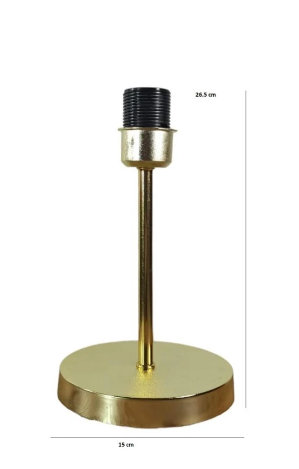 Metal Gövdeli Abajur Ayağı Gold - 3