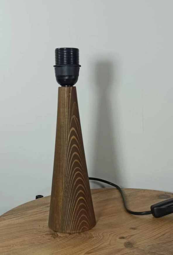 Masif Ahşap Konik Tasarım Abajur Ayağı - 2