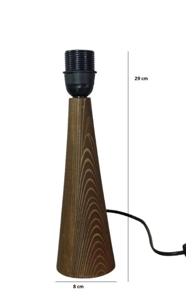 Masif Ahşap Konik Tasarım Abajur Ayağı - 3