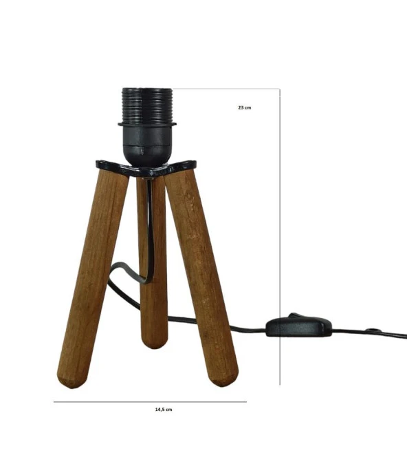 Ahşap Tripod Abajur Ayağı Klasik - 3